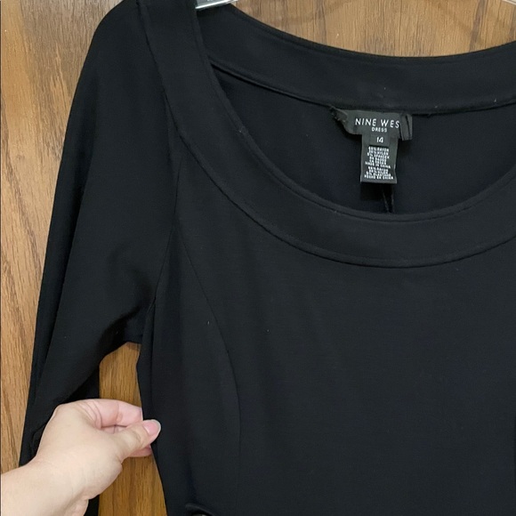 NINE WEST UGC Women’s Size 14 Classic Black 3/4 Sleeve Dress Round neckline - Picture 10 of 10